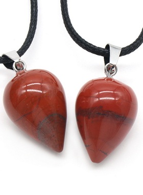 【茜茜珠饰】天然水晶玛瑙水滴吊坠粉水晶东陵玉虎眼石立体 21色