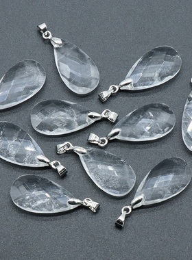 【茜茜珠饰】天然水滴面孔切面铜瓜子扣吊坠diy项链耳环饰品 12色