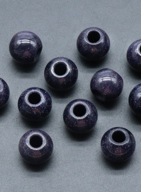 【茜茜珠饰】天然水晶半宝石直径16mm孔径5mm大孔珠diy配件 19色