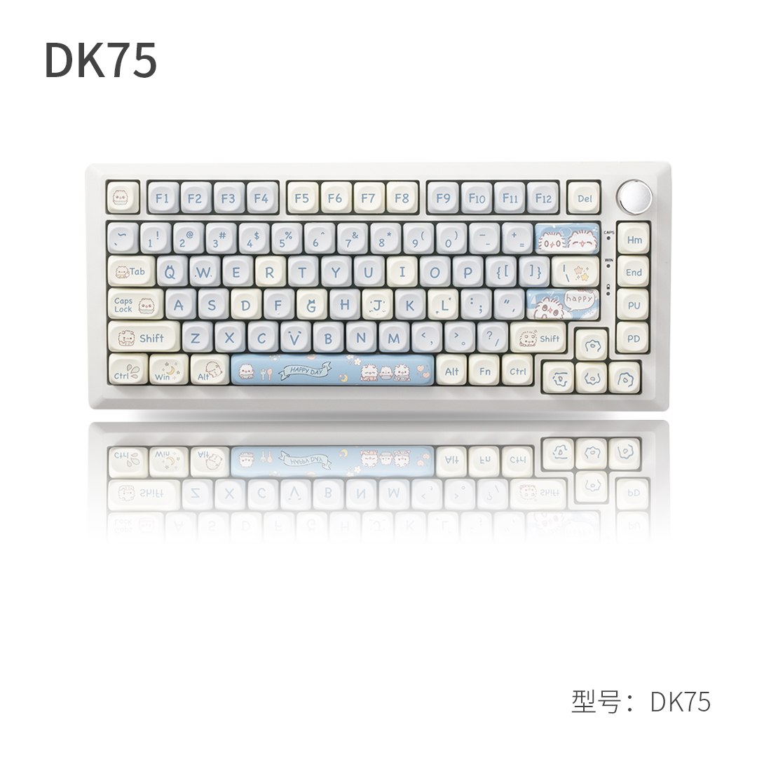 黑吉蛇DK75三模客制化Gasker结构机械键盘无线蓝牙RGB静音水蜜桃-图2
