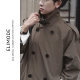 Stand-up collar design mid-length double-breasted windbreaker for men