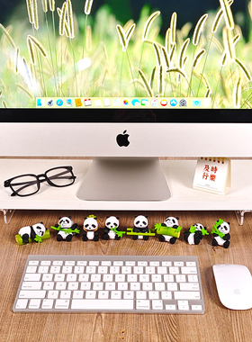 熊猫电脑桌面装饰摆件办公室工位屏幕显示器可爱饰品2025新款玩偶