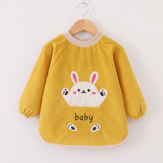 Baby smock, apron and bib worn backwards