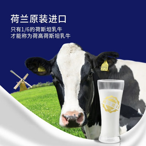 荷高Globemilk荷兰原装进口牛奶全脂纯牛奶1L*6盒整箱包邮 - 图1