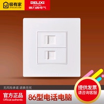Dresy Phone inserts SOCKET PANEL 86 Type of home white phone and network route Internet socket jack