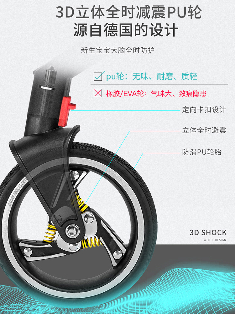 newber婴儿推车可坐躺双向儿童轻便折叠超轻高景观新生宝宝手推车 - 图2