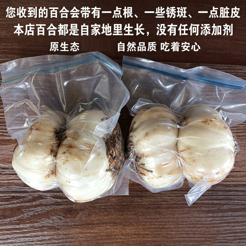 九年生特大个头兰州百合新挖天然鲜甜百合食用兰州特产真空500g - 图1
