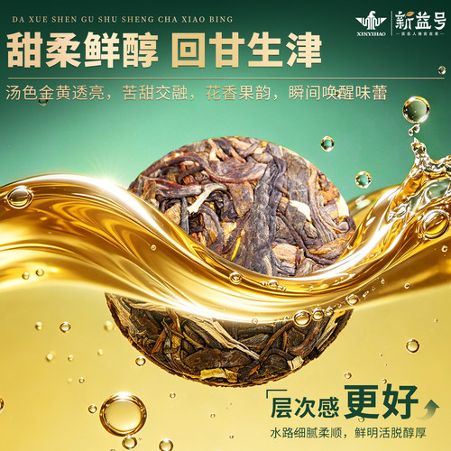 普洱茶生茶大雪山新益号冰岛古树普洱曼松班章茶饼云南茶叶自己喝 - 图0