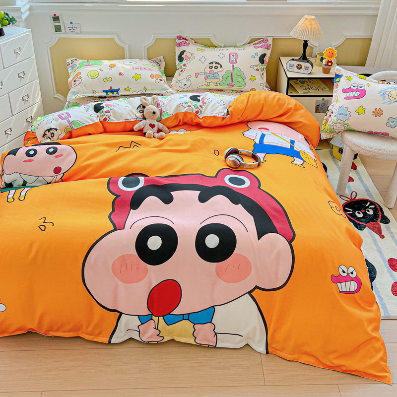 蜡笔小新纯棉四件套全棉儿童床品床单被套床笠三件套学生宿舍被罩,淘宝优惠券,粉丝福利购,淘宝优惠卷