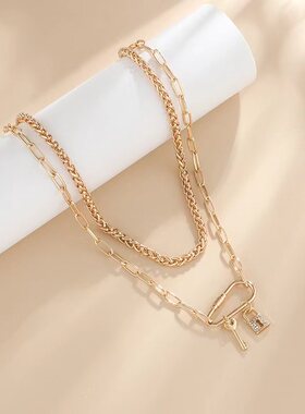 合金女生欧美多层项链