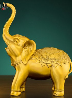 铜大象摆件一对招财聚财客厅吸水象镇宅办公室公司门口装饰大号