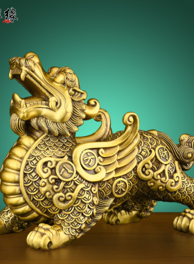 天祥缘铜貔貅摆件一对八方来财貔貅招财聚财家居客厅办公室大号