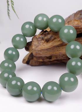 和田玉沙枣青细腻油润手串