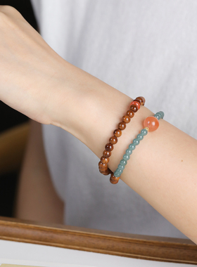 新中式国风天然蓝水翡翠手串女款