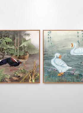 公鸡画雄鸡图金鸡报晓挂画新中式进门入户玄关装饰画走廊过道壁画