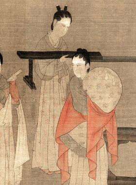 北齐校书图杨子华唐代人物画唐朝古画仿古新中式客厅装饰画书房画