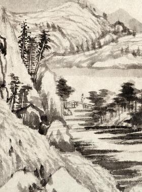 黄公望富春山居图国画山水画新中式客厅装饰画沙发背景墙挂画壁画