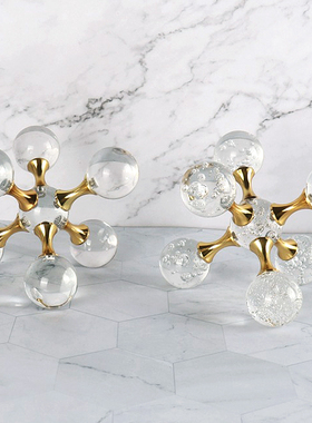 轻奢风家居客厅书柜金属装饰摆件