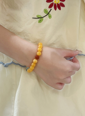 鹿与花园天然蜜蜡手串女款单圈