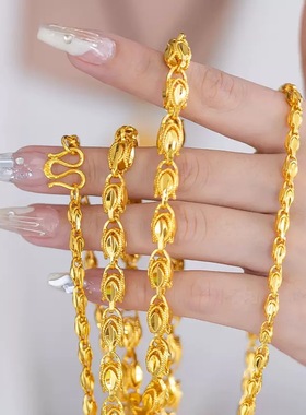 凤眼男士项链仿真黄金沙金镀金大金链子女款久不掉色霸气锁骨链