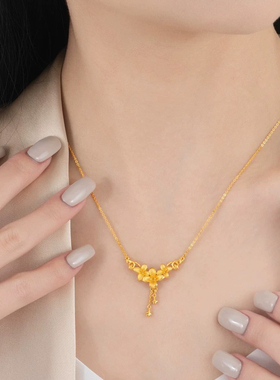 丁香花沙金项链花朵锁骨链