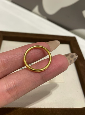 素圈戒指女古法传承仿真黄金首饰金店同款沙金光面指环久不掉色