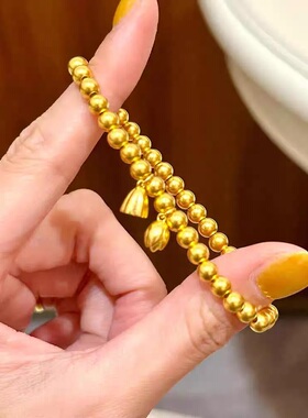 两世欢沙金手链古法传承手镯金店同款仿真假黄金久不掉色结婚首饰