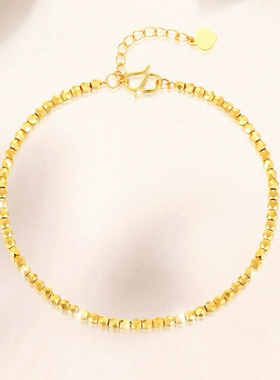 碎金子女转运珠5G蹦迪珠手镯沙金碎银子链子久不掉色