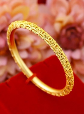 古法花丝纹镂空雕花手镯