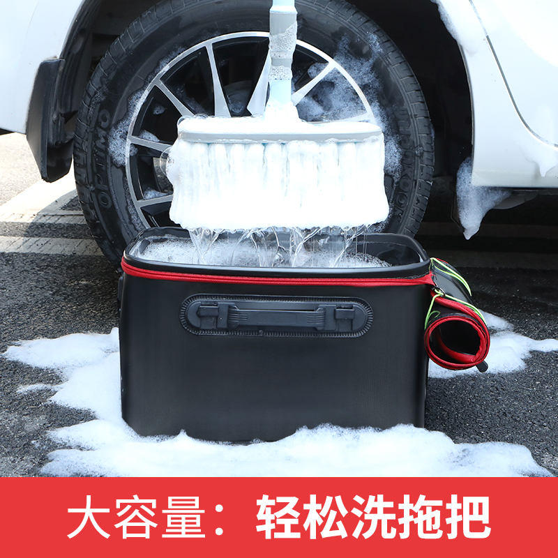 洗车桶折叠水桶便携式旅行车载车用伸缩水桶收缩专用多功能钓鱼桶 - 图0