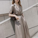 International brand suit collar high-end dress long dress