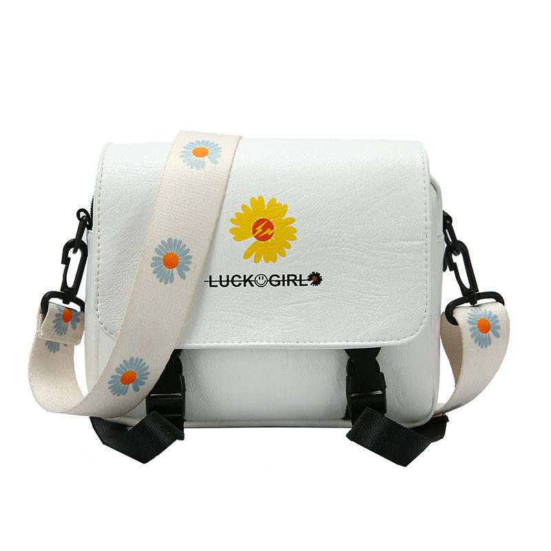 小雏菊休闲包黑色酷个性ins斜挎包 佰利老人箱包女士包袋