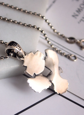 925纯银复古做旧欧美流行经典老鹰挂件配T恤毛衣链男女款吊坠项链