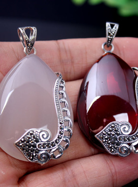 纯银复古如意大气毛衣链吊坠