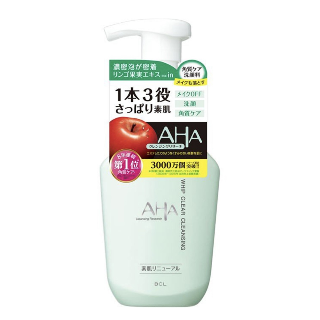 现货日本AHA果酸酵素柔肤泡沫bcl按压洁面卸妆去角质洗面奶150ml-图3