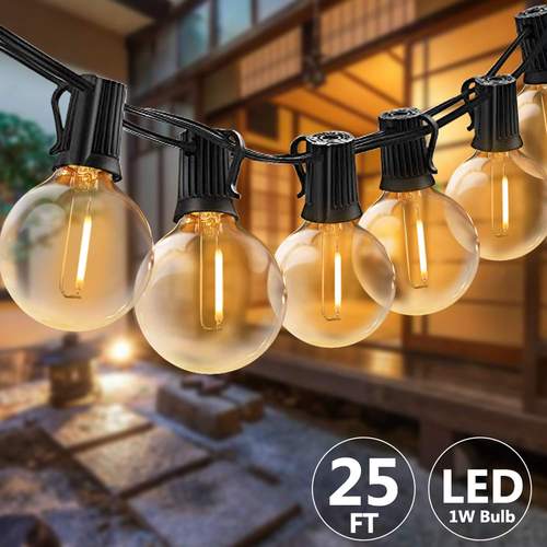 户外露营派对G40LED灯串15米25灯+3暖光灯串装饰庭院灯婚庆氛围灯 - 图2