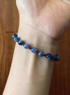 新中式蓝晶石串珠项链国风气质锁骨链民族风轻奢小众高级感颈链