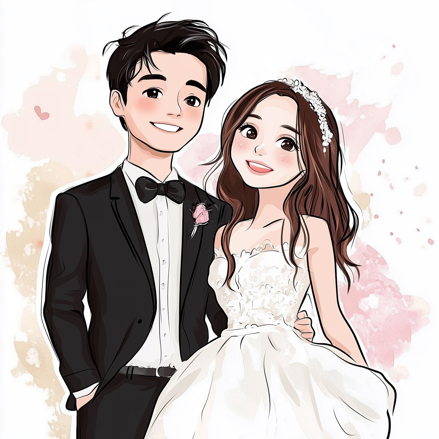 q版手绘头像定制 真人照片漫画人物绘画设计宠物情侣卡通画像定制