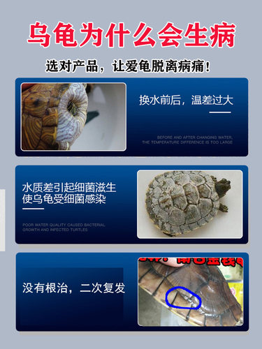 乌龟药 南石龟速康巴西草龟鳄龟 腐皮烂甲腐甲 外伤疥疮白点烂身 - 图3