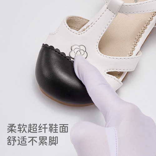 戴维贝拉女童小香风公主凉鞋2026夏季新款中大童防滑鞋子儿童皮鞋 - 图3