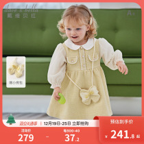 Davibella Childrens one-piece dress 2024 Girls Synoir small Chanel Wind dress Childrens new Princess Skirt Spring Dress