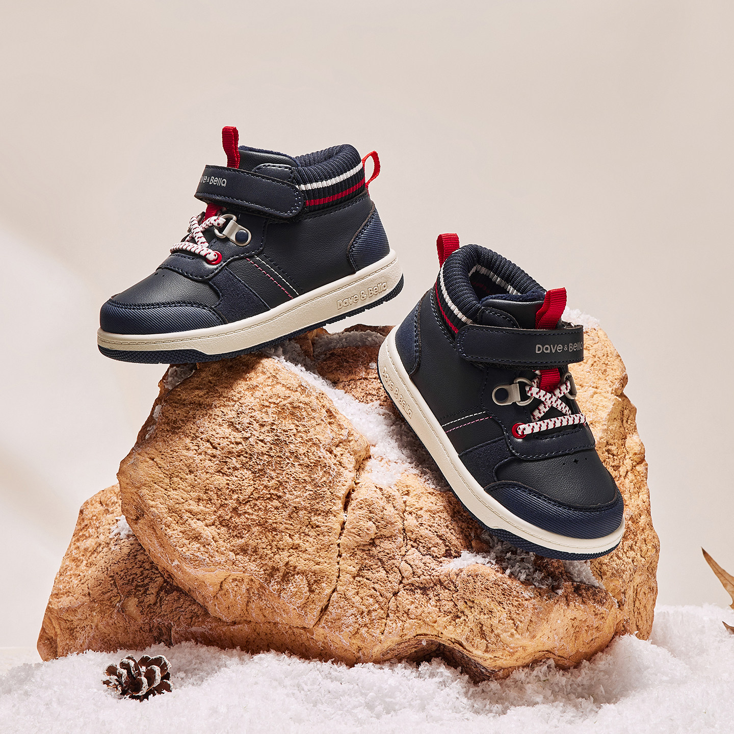 戴维贝拉宝宝板鞋儿童棉鞋加绒2026冬季男童保暖鞋子抗菌防滑高帮,淘宝优惠券,粉丝福利购,淘宝优惠卷