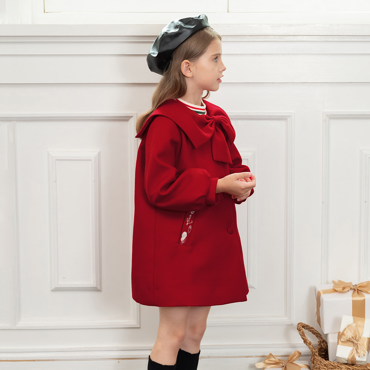 戴维贝拉女童外套冬装新款儿童中长款呢大衣中大童上衣,淘宝优惠券,粉丝福利购,淘宝优惠卷