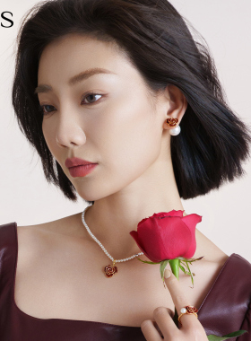 MGS/曼古银镀金玫瑰珍珠项链