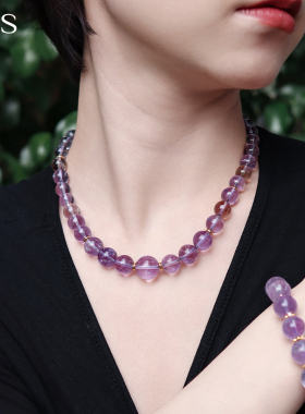 MGS/曼古银紫水晶项链2025春夏新款彩串高级轻奢小众S925纯银项链