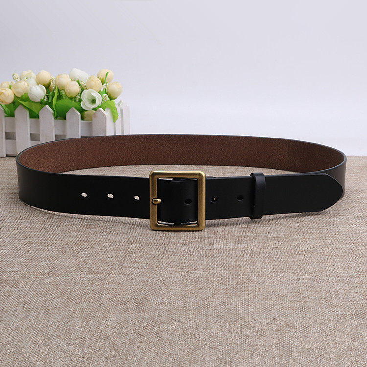 韩版宽腰带女士新款方扣皮带学生时尚流行裤带子复古百搭针扣牛皮,淘宝优惠券,粉丝福利购,淘宝优惠卷