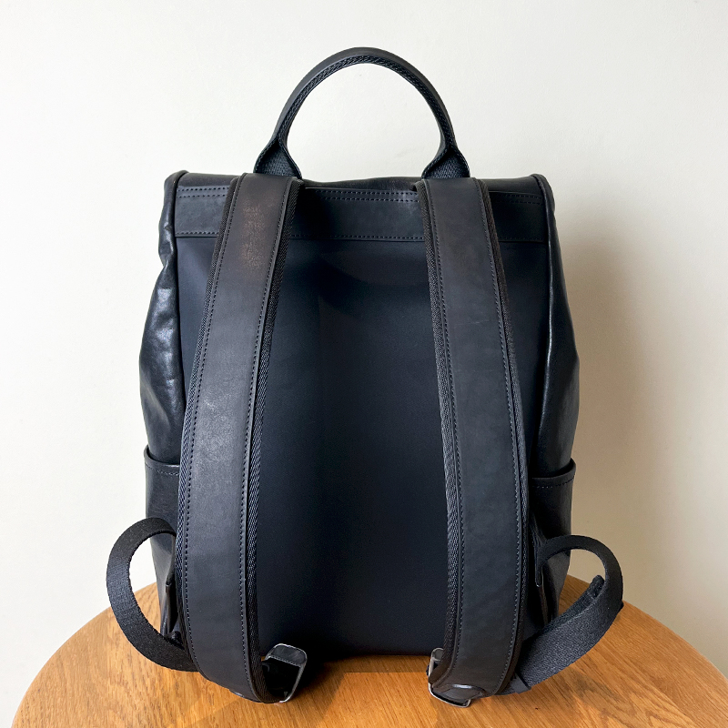 高级感植鞣皮双肩包真皮男士小号电脑背包头层牛皮男包通勤书包潮 - 图1