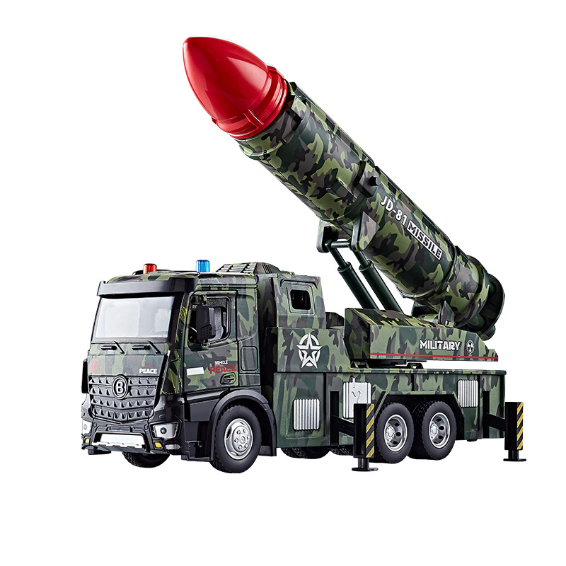 导弹车儿童玩具军事模型仿真合金大号火箭大炮弹发射车玩具车男孩 - 图3