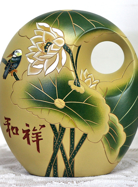 锦鲤送福陶瓷摆件中国风