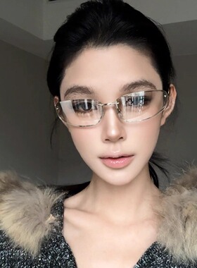 8075Y2K高级感椭圆无框太阳镜